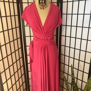 IMAN- high/low maxi dress with tie waist.